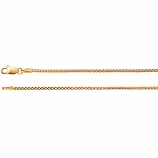 CH520:242108:P 14kt Yellow 1.5mm Hollow Popcorn 16" Chain
