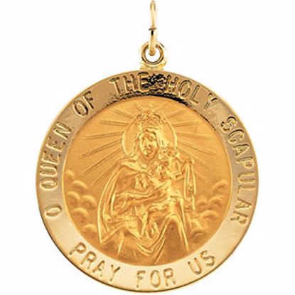 R5075:254396:P 14kt Yellow 25mm Round Scapular Medal