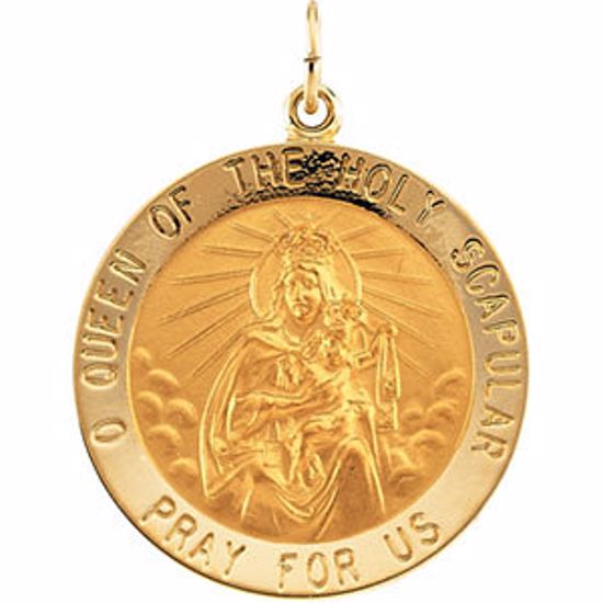 R5075:254396:P 14kt Yellow 25mm Round Scapular Medal