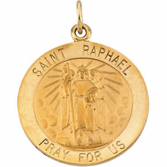 R16328:254403:P 14kt Yellow 22mm Round St.Raphael Medal