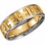 50411:277348:P 14kt Yellow & White 7mm Design Band Size 12.5