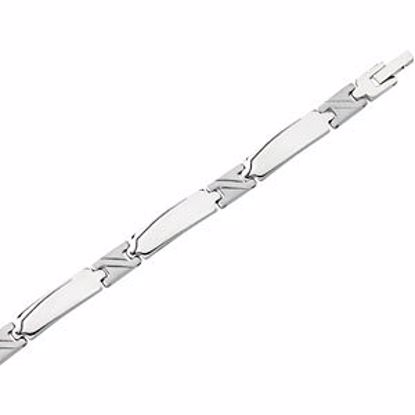 BRC224:278570:P Stainless Steel Men's 8" Bracelet