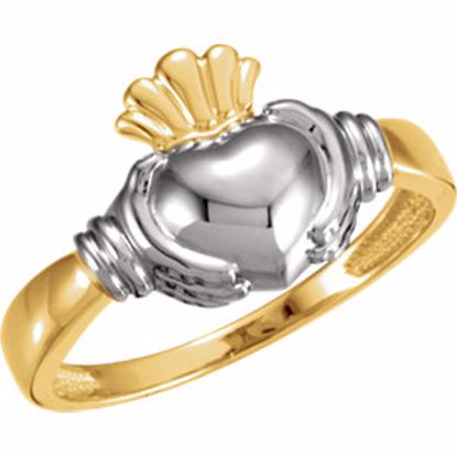 50296:272404:P 10kt Yellow & White Men's Claddagh Ring