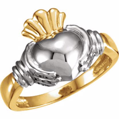 50296:272092:P 18kt Yellow & White Ladies Claddagh Ring