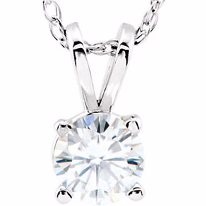 63264:289961:P 14kt White 5mm Round Forever Classic™ Moissanite 18" Necklace