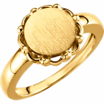 50494:294832:P 14kt Yellow Round Signet Ring