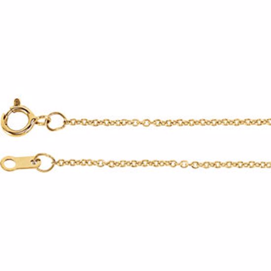 CH132:282864:P 18kt Yellow 1mm Solid Cable 18" Chain