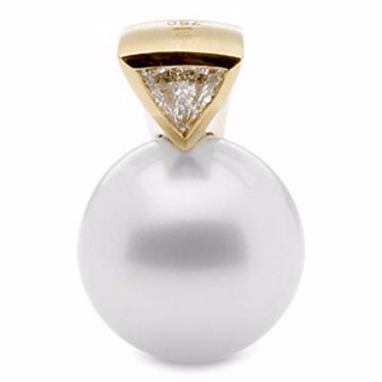 62924:282918:P 18kt Yellow South Sea Cultured Pearl & 1/3 CTW Diamond Pendant