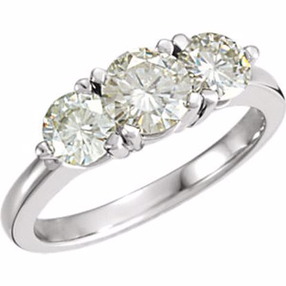 63194:289361:P 14kt White Forever Classic&trade; Moissanite 3-Stone Anniversary Ring