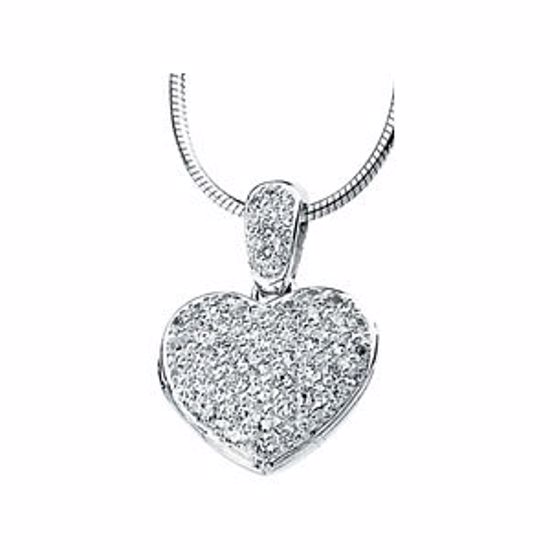 63659:295663:P Sterling Silver Cubic Zirconia Locket Necklace