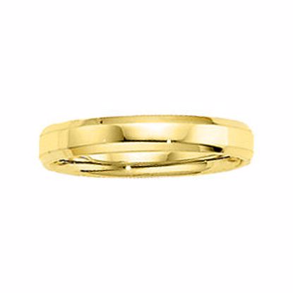 50563:100068:P 14kt Yellow 4mm Comfort Fit Beveled Edge Band Size 8