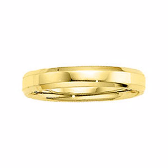 50563:100068:P 14kt Yellow 4mm Comfort Fit Beveled Edge Band Size 8