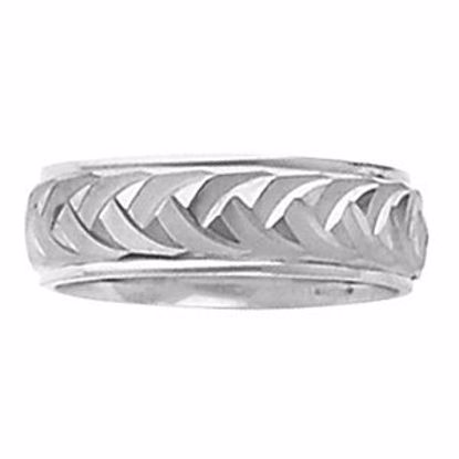 50565:100070:P 14kt White 6mm Design Band Size 11.5