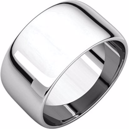 HRL8:161254:P 10kt White 10mm Light Half Round Band