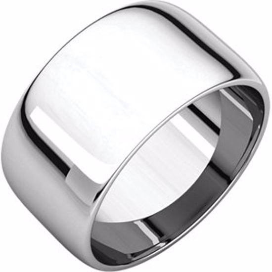 HRL8:161254:P 10kt White 10mm Light Half Round Band