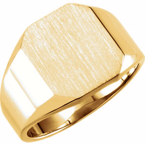 5669:113192:P 18kt Yellow 12X9mm Octagon Signet Ring