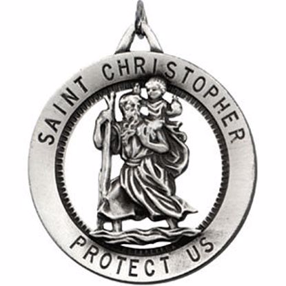 R16382:304542:P Sterling Silver 32.5mm St. Christopher Medal