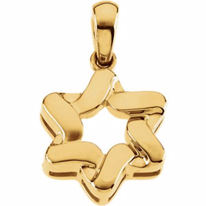 R41445:100001:P 14kt Yellow 23x17.5mm Star of David Pendant