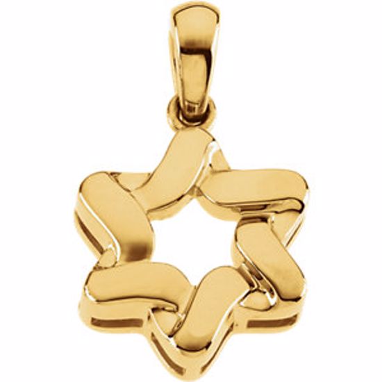R41445:100001:P 14kt Yellow 23x17.5mm Star of David Pendant