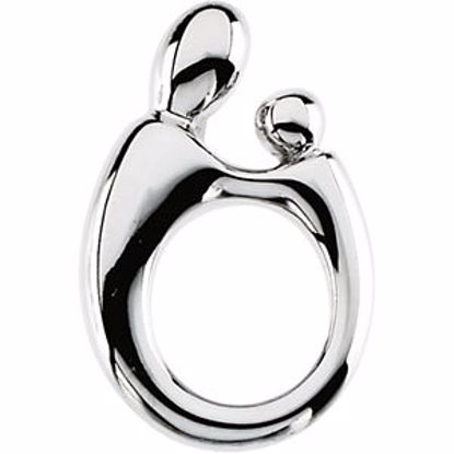 83157:100083:P 14kt White 20.25x13.5mm Mother and Child® Hollow Back Pendant