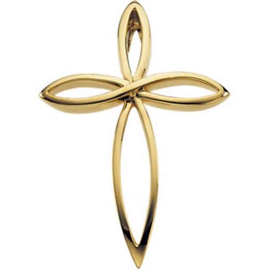 R41529:100001:P 14kt Yellow 36.5x26.25mm Cross Pendant 