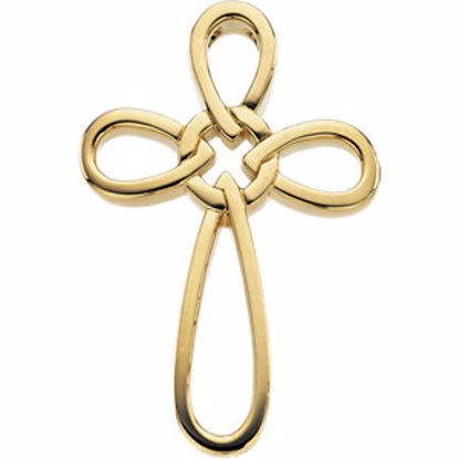 R41539:100001:P 14kt Yellow 34.25x24mm Cross Pendant