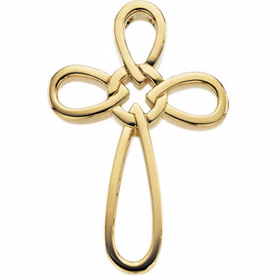 R41539:100001:P 14kt Yellow 34.25x24mm Cross Pendant