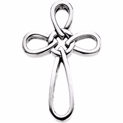 R41539:100002:P 14kt White 34.25x24mm Cross Pendant