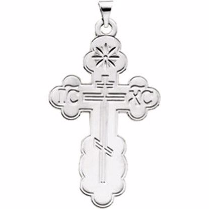 R4062:63183:P Sterling Silver 40x26mm Orthodox Cross Pendant 