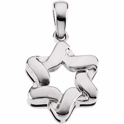 R41445:100002:P 14kt White 23x17.5mm Star of David Pendant