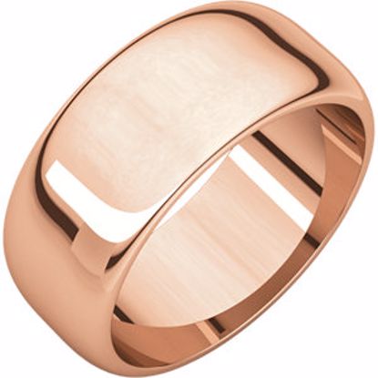 HR8:63639:P 14kt Rose 8mm Half Round Band