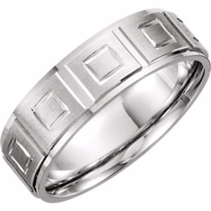 50478:287628:P 14kt White 7mm Design Band Size 9.5