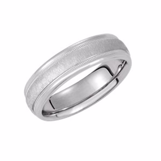 5731:219997:P Platinum 6mm Comfort-Fit Milgrain Band with Florentine Finish Size 9