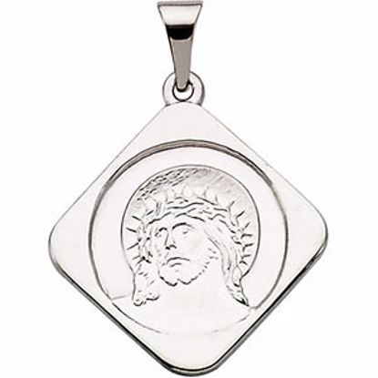 R41569:120605:P 14kt White 18.8x18.8mm Ecce Homo Medal