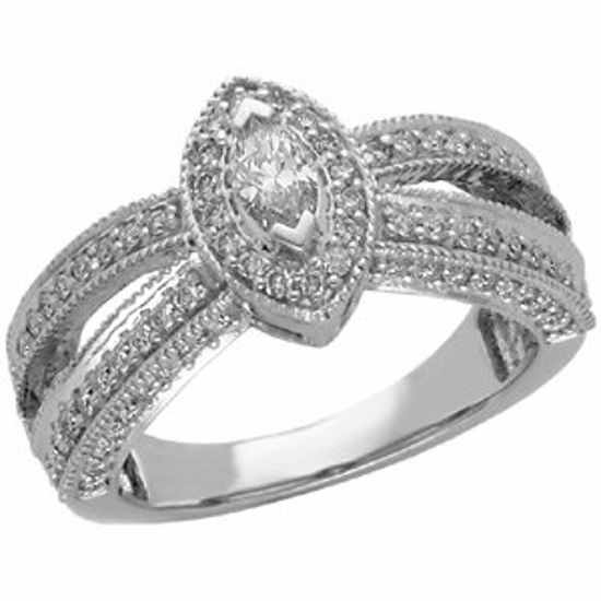 63988:60138:P 14kt White 3/4 CTW Diamond Engagement Ring