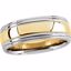 5970:156969:P 14kt White & Yellow 8mm Double Milgrain Band Size 13.5