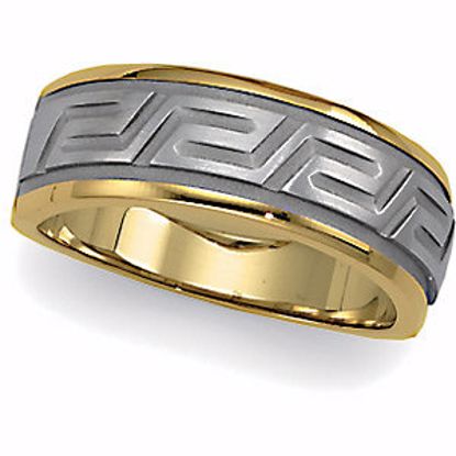 50568:100001:P Grooved Greek Key Design 6.75mm Tapered Bands