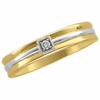 63978:60269:P 14kt Two-Tone .05 CTW Diamond Men's Duo Band