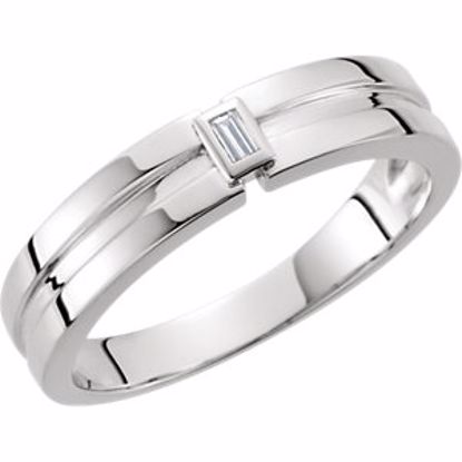 63979:60273:P 14kt White 4.85mm .05 CTW Diamond Men's Band