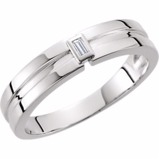 63979:60273:P 14kt White 4.85mm .05 CTW Diamond Men's Band