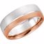 50589:60022:P 14kt White & Rose 7mm Bonded Band Size 7.5