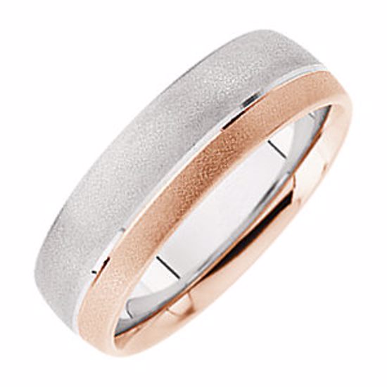 50589:60027:P 14kt White & Rose 7mm Bonded Band Size 10