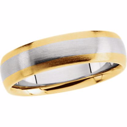 5848:133124:P 14kt White & Yellow 6mm Design Band Size 14