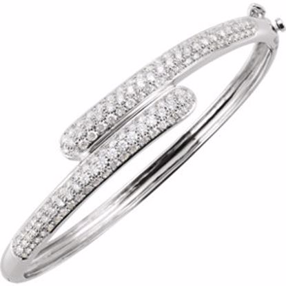 64208:100344:P 14kt White 3 CTW Diamond Bangle Bracelet