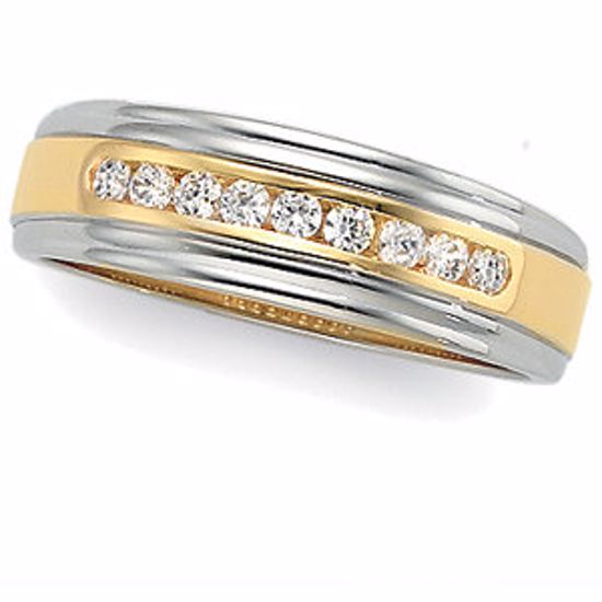 63894:100510:P 14kt Yellow & White 1/4 CTW Diamond Band