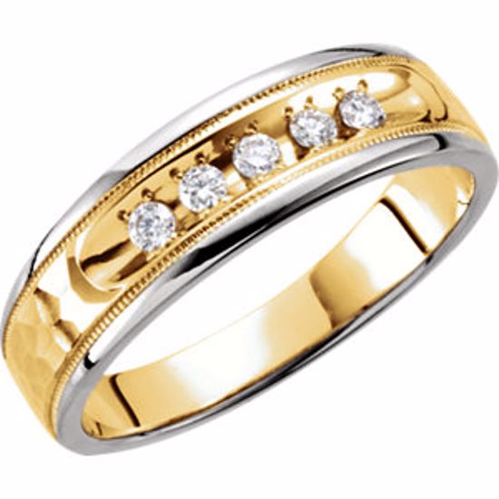 63898:100518:P 14kt Yellow & White 1/5 CTW Diamond Band Size 7