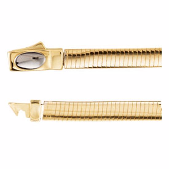 CH749:100307:P 14kt Yellow Or 14kt White 4mm Two-Tone Reversible Omega 18" Chain