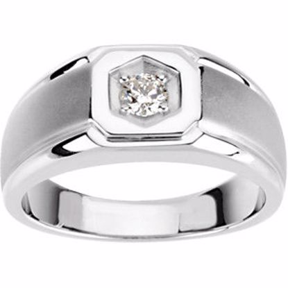 64229:100467:P 14kt White 1/4 CTW Men's Diamond Ring