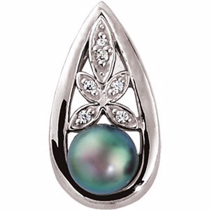 64235:100492:P Akoya Cultured Pearl & Diamond Pendant