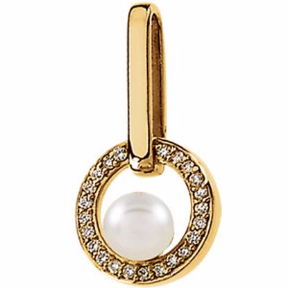 64214:100447:P Akoya Cultured Pearl & Diamond Pendant 